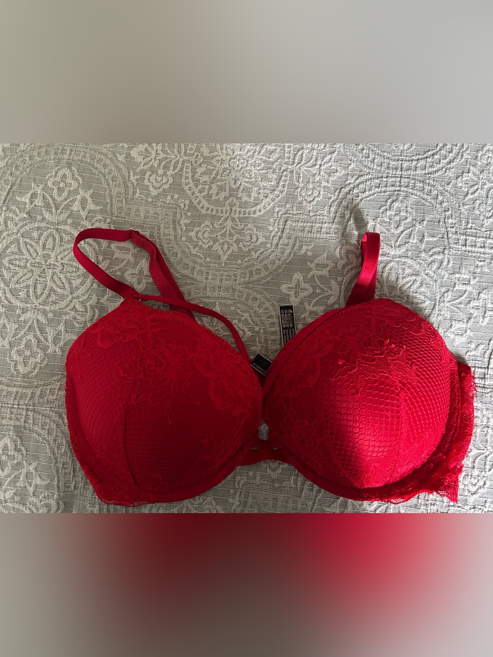 Victoria's Secret Red Lace Padded Push-Up Bra